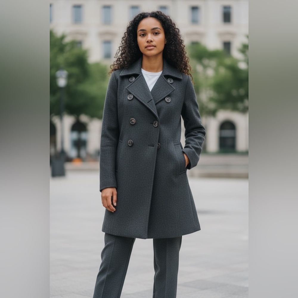 Cabi Gray Double Breasted Jacket & Pants Suit Size 4